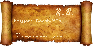 Magyari Barabás névjegykártya